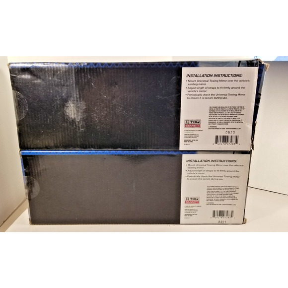 2- Pack Universal Towing Mirrors Tow Smart Extra Large Mirror Adjustable Straps - Picture 5 of 8